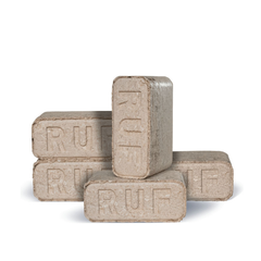 Heizfuxx RUF Original Red Hartholzbriketts – 960 kg Palette (96 × 10 kg) – Hochverdichtete RUF-Briketts für Kamin & Ofen