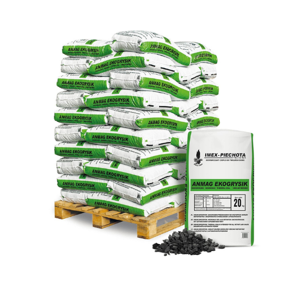 ANMAG Steinkohle 5–15 mm – 1000 kg Palette (50 x 20-kg-Säcke) – Hartkohle für geeignete Feuerstätten
