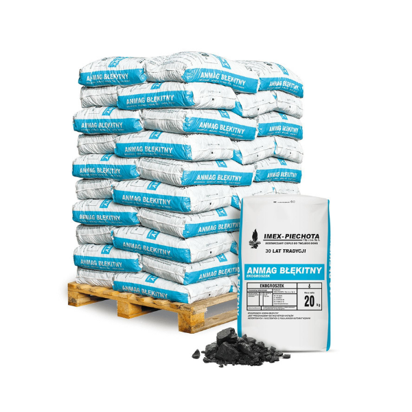 ANMAG Steinkohle 5–25 mm – 1000 kg Palette (50 x 20-kg-Säcke) – Hartkohle für geeignete Feuerstätten